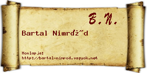Bartal Nimród névjegykártya