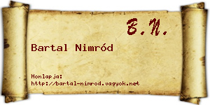 Bartal Nimród névjegykártya